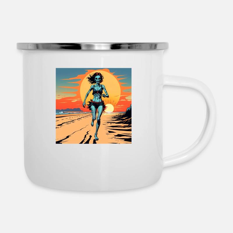 Running in the sunset - Camper Mug - white