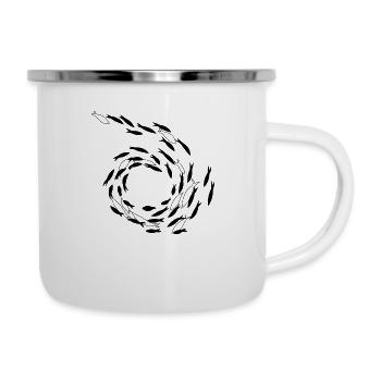 Poissons - Tasse émaillée - blanc - Droite