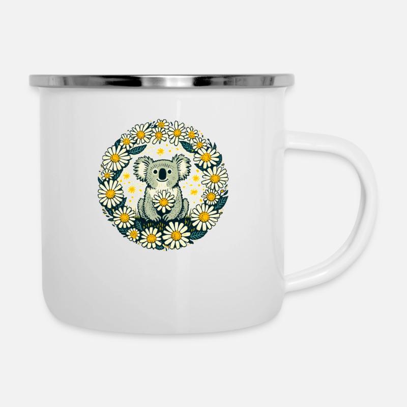 Koala Bear and Daisies - Camper Mug - white