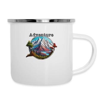 Aventure / Montagne / Pics / Randonnée / Tyrol - Tasse émaillée - blanc - Droite