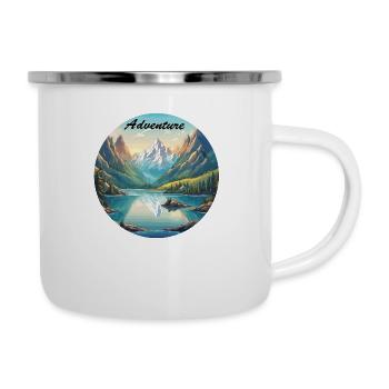 Aventure / Montagne / Pics / Randonnée / Tyrol - Tasse émaillée - blanc - Droite