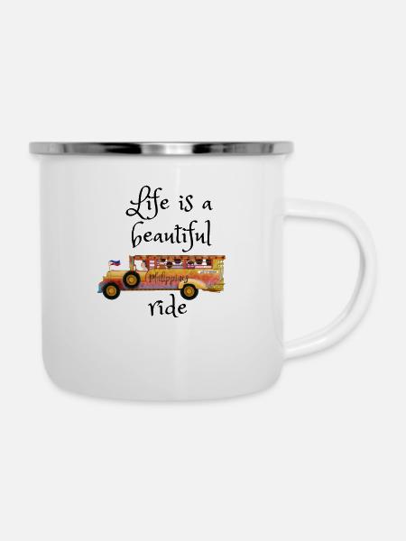 Jeepney - Emaille-Tasse - Weiß