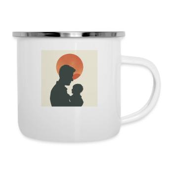Papa-Silhouette - Emaille-Tasse - Weiß - Rechts