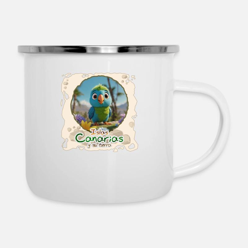 Sittich - Emaille-Tasse - Weiß