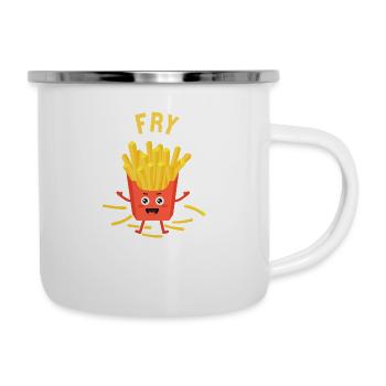Fry Day Vibes: Crunch Time is Here - Emaille-Tasse - Weiß - Rechts