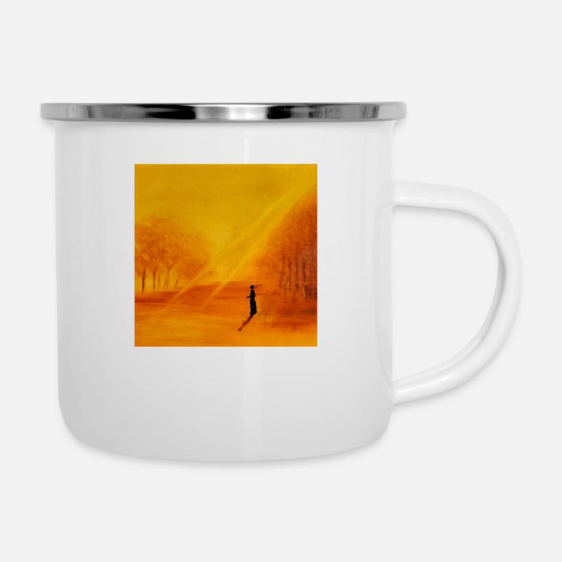 Sunshower - Emaille-Tasse - Weiß