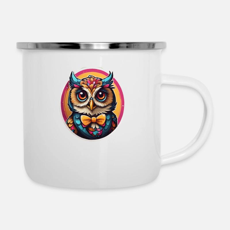 Funny Owl Comic - Camper Mug - white