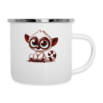 Lémurien - Tasse émaillée - blanc - Droite