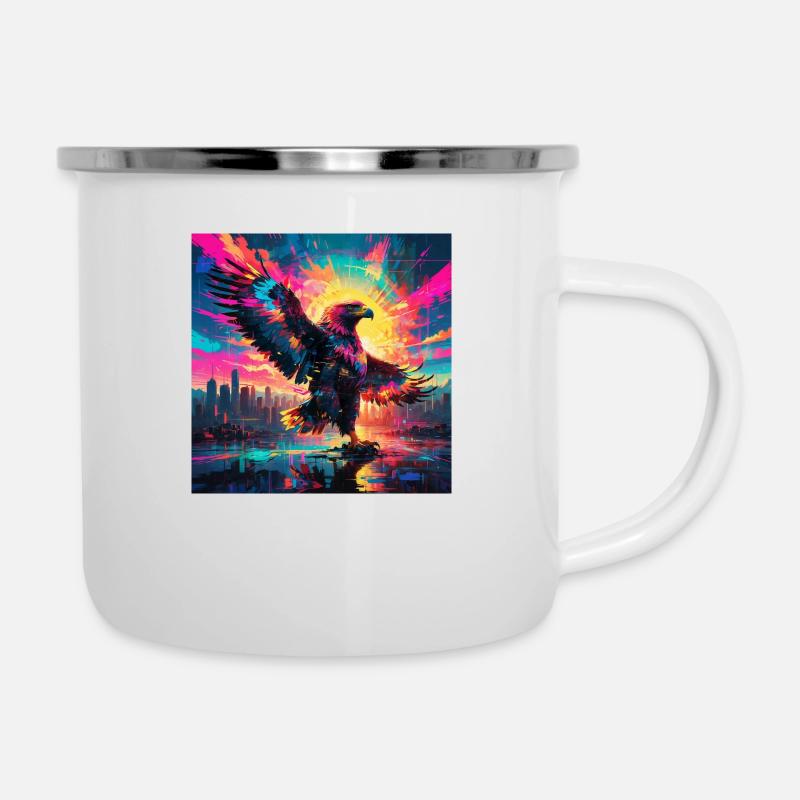 Aigle royal fluo - Tasse émaillée - blanc