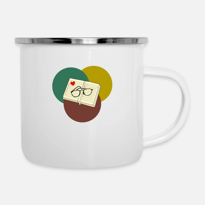 Author, book and glasses - Camper Mug - white
