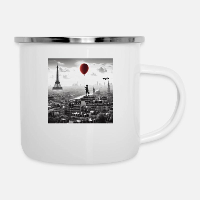 Paris with its head in the clouds - Camper Mug - white