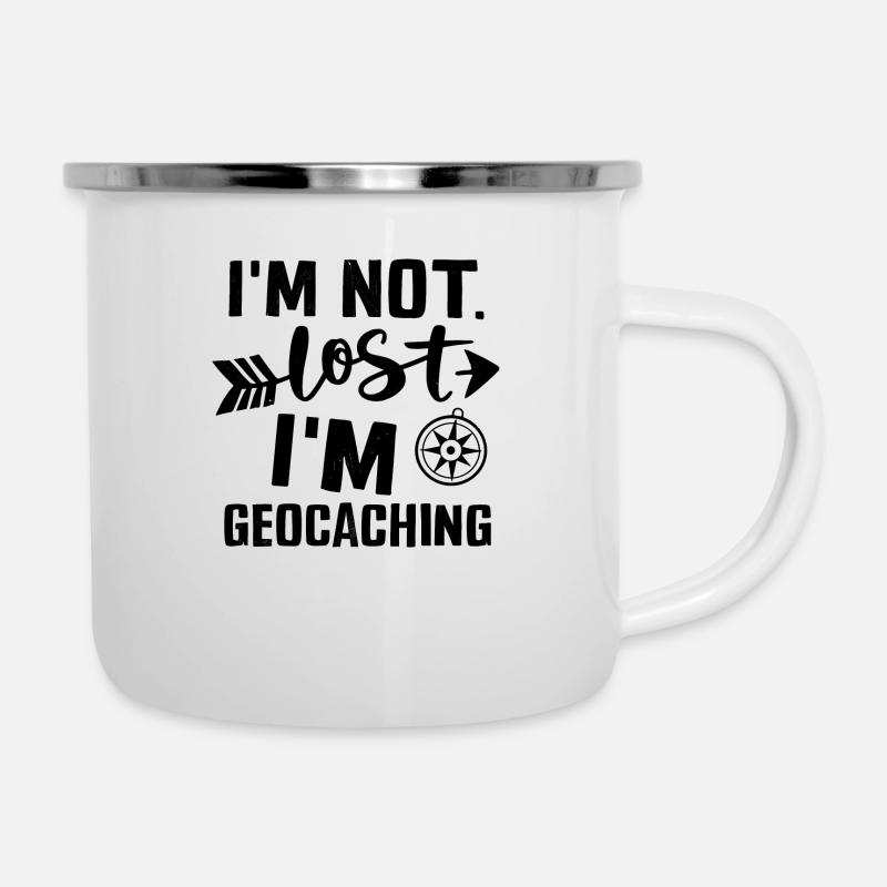 Funny Geocaching I Am Not Lost - Camper Mug - white