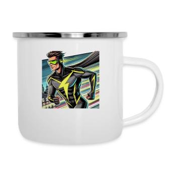 Superheld - Emaille-Tasse - Weiß - Rechts