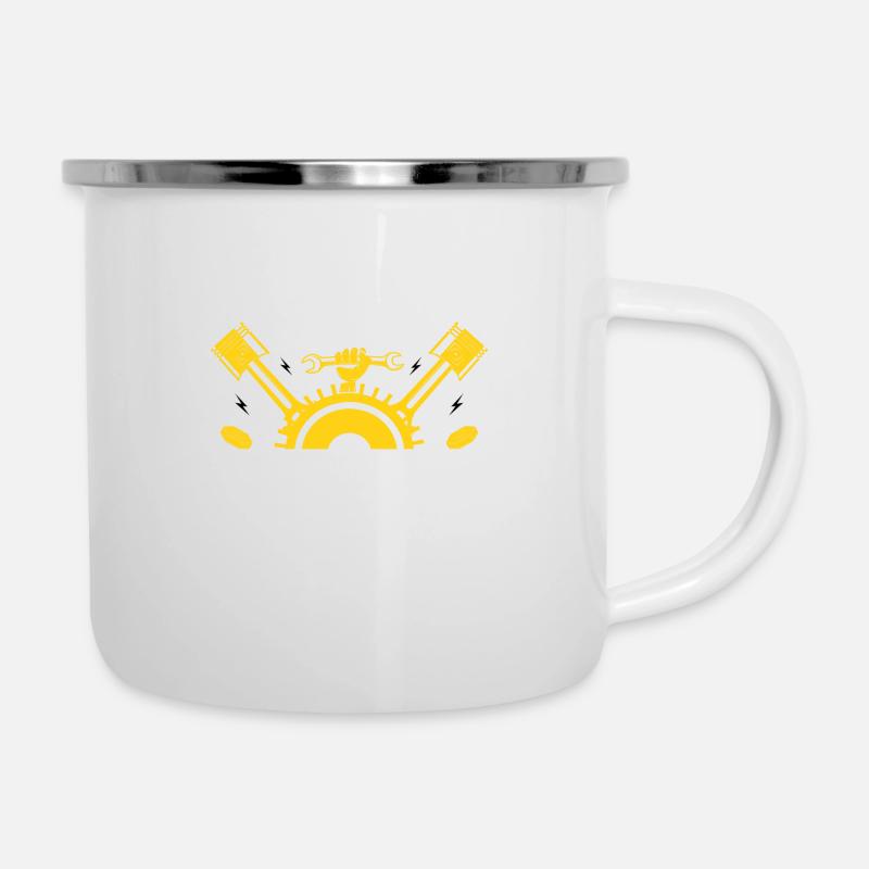 Es heißt Mechaniker, nicht Zauberer - Emaille-Tasse - Weiß