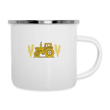 Ich kann keinen Traktor haben - Emaille-Tasse - Weiß - Rechts