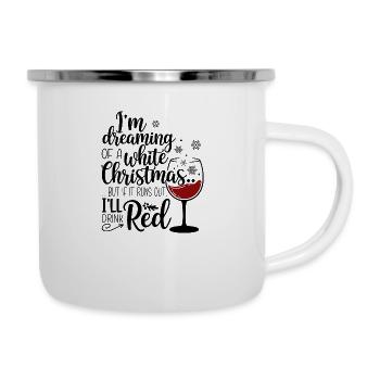 white christmas red wine - Emaille-Tasse - Weiß - Rechts