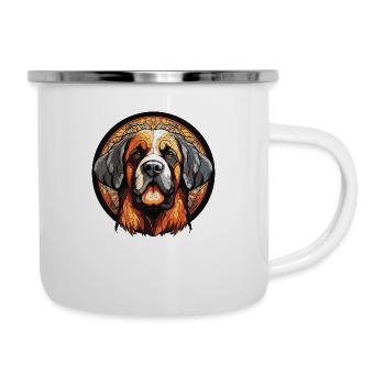 Chien de chasse Bernandiner - Tasse émaillée - blanc - Droite