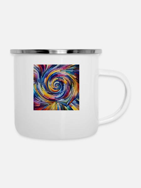 Abstrakte Kunst - Emaille-Tasse - Weiß