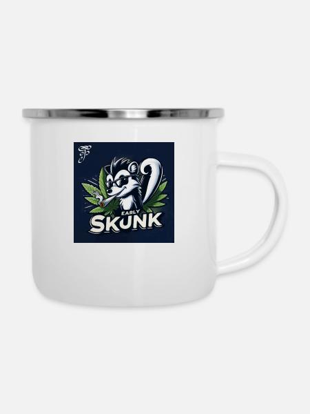 Young Early Skunk - Emaille-Tasse - Weiß