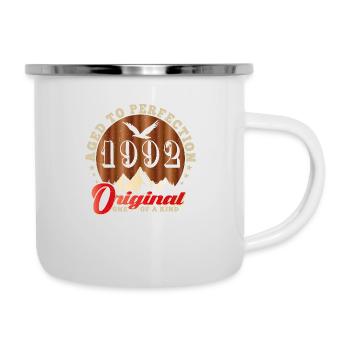 Kultiges Jubiläum 1992 - Emaille-Tasse - Weiß - Rechts