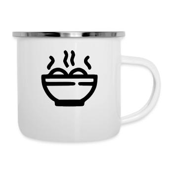 Ramen-Suppe - Emaille-Tasse - Weiß - Rechts