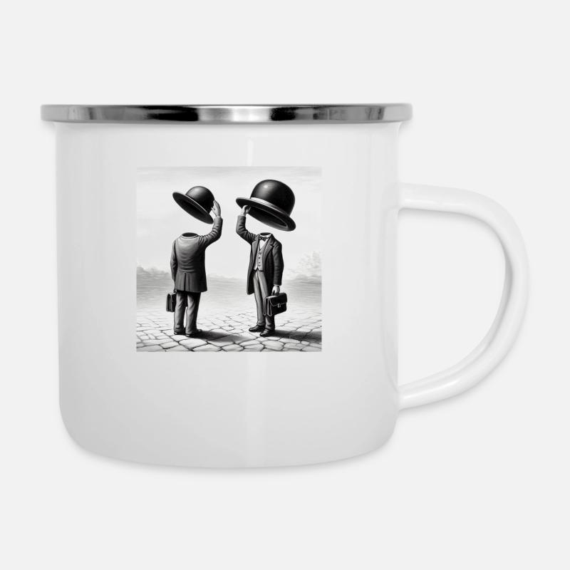 Ravi de vous rencontrer! , (maîtres libres) - Tasse émaillée - blanc