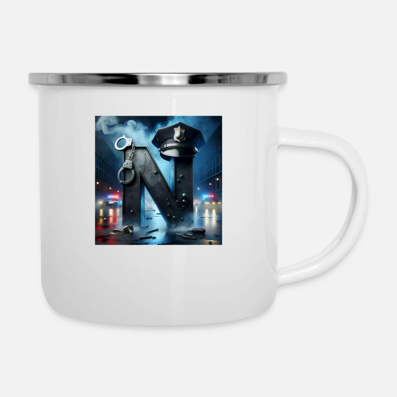 Polizei - Emaille-Tasse - Weiß