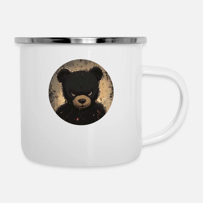 Fearless Teddy: Dark Elegance - Camper Mug - white