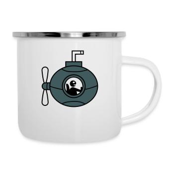 U-Boot Unterseeboot Tauchgang Tauchboot Kapitän - Emaille-Tasse - Weiß - Rechts