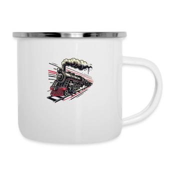 Steam locomotive Train Model railway - Camper Mug - white - Right