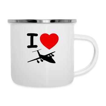 Avion - Tasse émaillée - blanc - Droite