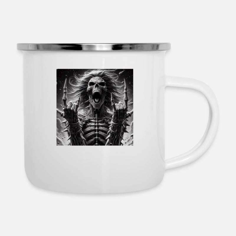 Hookie lets rock - Emaille-Tasse - Weiß