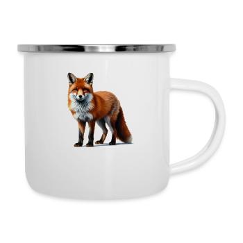 Fuchs - Emaille-Tasse - Weiß - Rechts