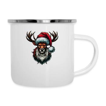reh christmas reindeer - Emaille-Tasse - Weiß - Rechts