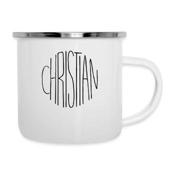 Chrétien - Tasse émaillée - blanc - Droite