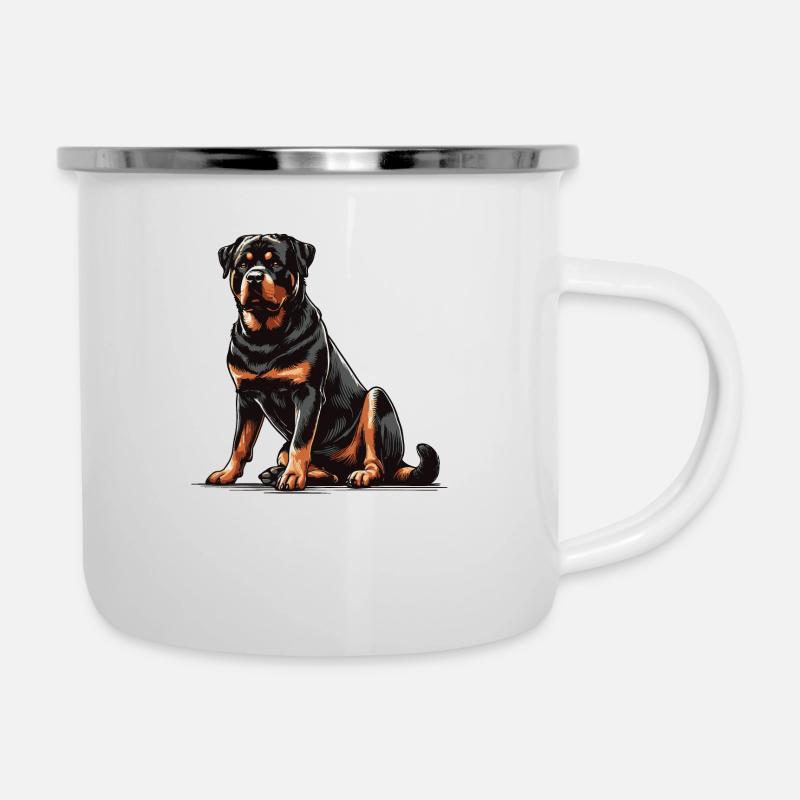 Rottweiler - Tasse émaillée - blanc