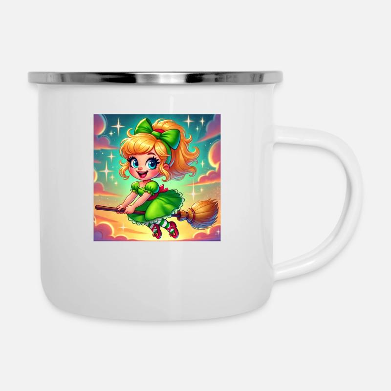 Kleine hexe - Emaille-Tasse - Weiß