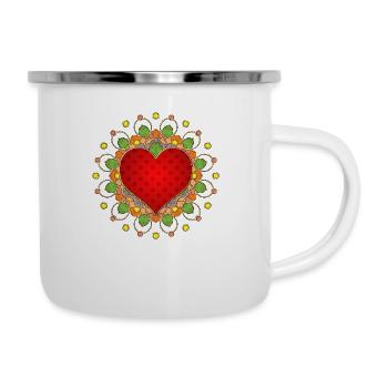 Herz - Emaille-Tasse - Weiß - Rechts