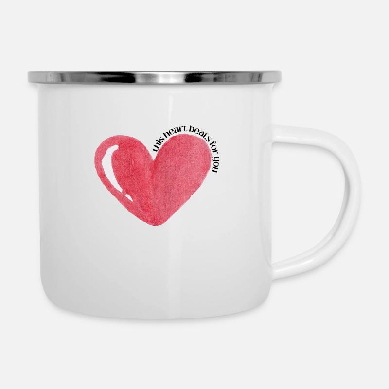 This Heart Beats for you - Camper Mug - white