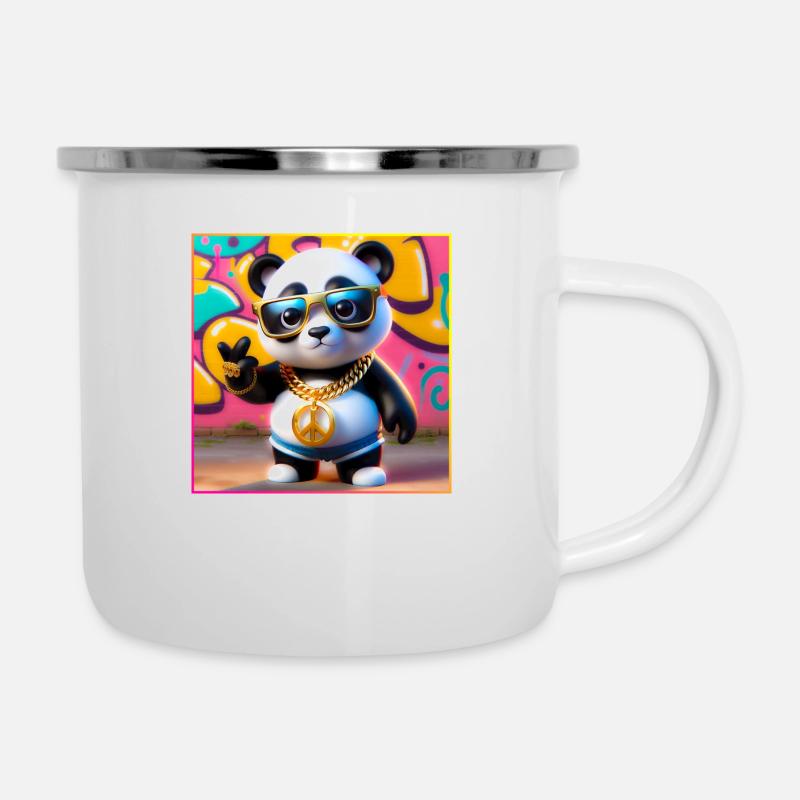 Cool Panda - Tasse émaillée - blanc