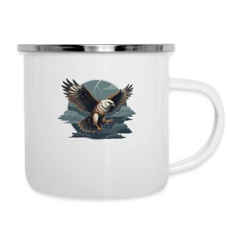 Autour des palombes et nuages d’orage - Tasse émaillée - blanc - Droite