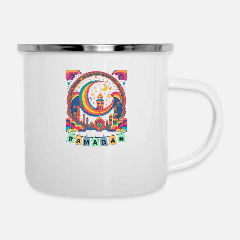 Ramadan Geschenk Eid Mubarak Islam Allah Muslim - Emaille-Tasse - Weiß