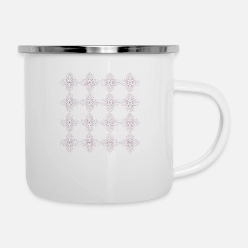 Lila muster - Emaille-Tasse - Weiß