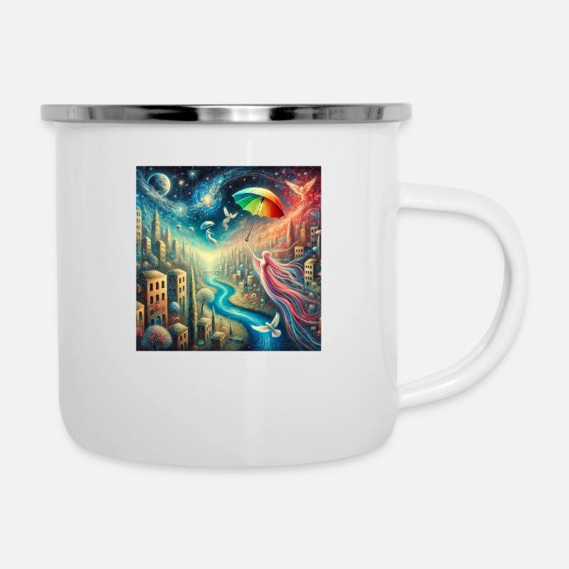 The Glowing Umbrella - Camper Mug - white