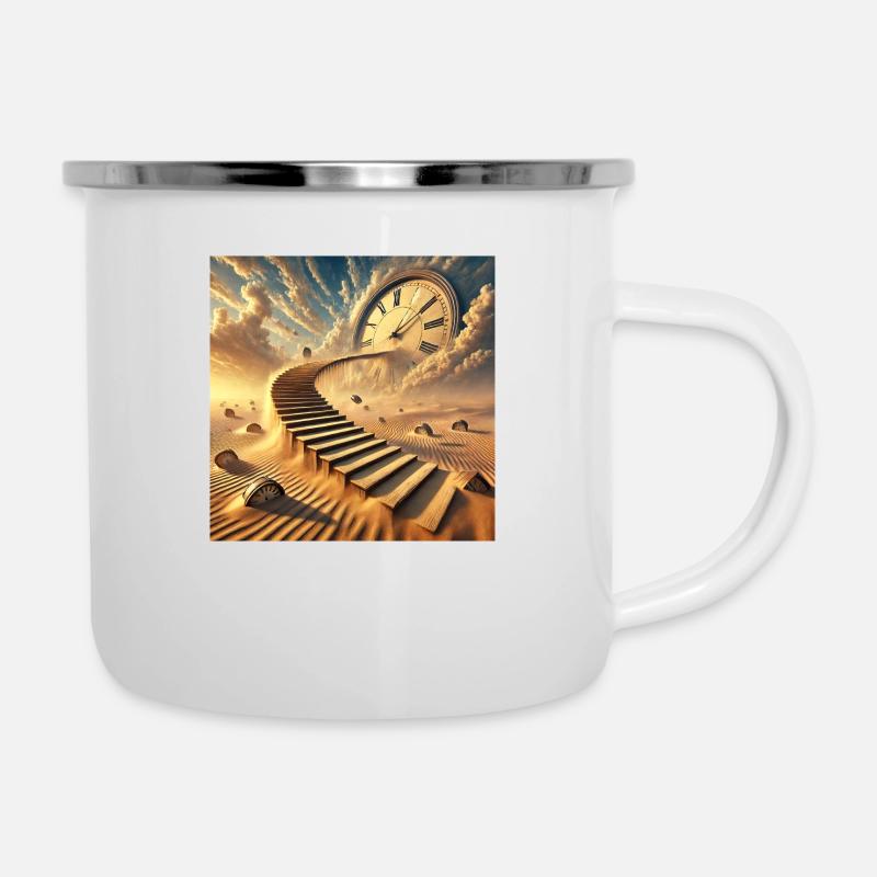 Die Treppe ins Nichts - Emaille-Tasse - Weiß
