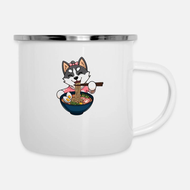 Ramen Husky - Camper Mug - white