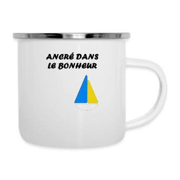 ancré dans le bonheur - Tasse émaillée - blanc - Droite