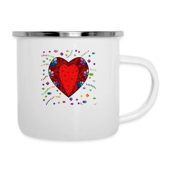 Herz - Emaille-Tasse - Weiß - Rechts