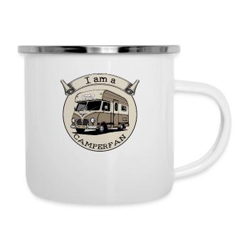 Camper-Fan - Emaille-Tasse - Weiß - Rechts