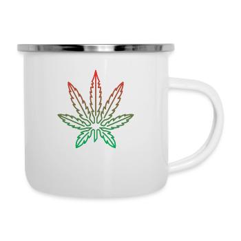 Hanf - Emaille-Tasse - Weiß - Rechts